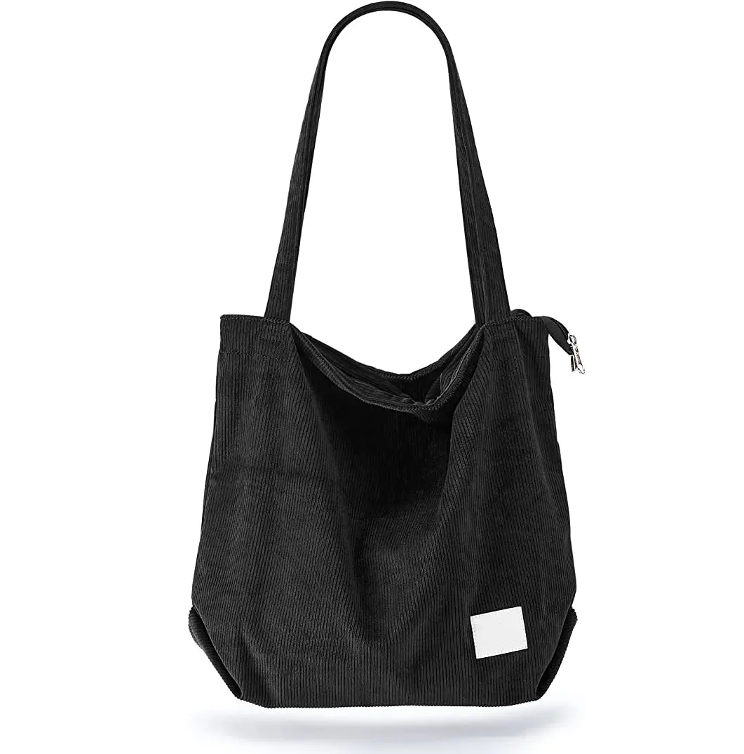 女性の女の子のハンドバッグのためのユニークなデザインのスタイリッシュなコーデュロイトートバッグ