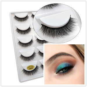 Ensemble de 5 paires de faux <span class=keywords><strong>cils</strong></span> en <span class=keywords><strong>soie</strong></span> synthétique, prix bon marché, emballage de <span class=keywords><strong>cils</strong></span>, 5 paires - Product Image 5