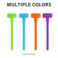 Attaches-câbles auto-adhésifs en nylon à boucles et crochets en forme de T, réutilisables pour la gestion des câbles de chargeurs, écouteurs, câbles USB