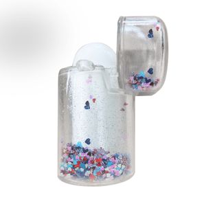 Étui pour écouteurs à paillettes liquides pour Apple <span class=keywords><strong>AirPods</strong></span> QuickSand lumineux en plastique transparent couverture rigide nouveauté idée cadeau - Product Image 2