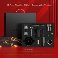 Coffret Cadeau Café Wisteria 10 Pièces avec Moulin à Café Manuel et Kit de Préparation – Luxe Minimaliste Noir et Or, Idéal pour les Cadeaux d'Entreprise et les Fêtes