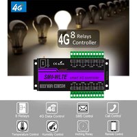 SM8-WLTE 4G LTE Interruptor de Energía Inteligente de 8 Canales con Relé ON/OFF, Módulo GSM, Controlador de Temperatura, Control Remoto por SMS y App