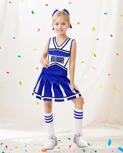 Uniformes de Animadoras para Niñas de 5 a 12 Años, Disfraz de Halloween, Conjunto de Uniforme para Fiesta de Disfraces, <span class=keywords><strong>Cumpleaños</strong></span> - Product Image 3