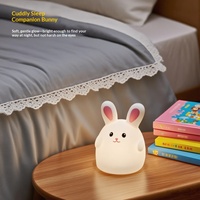 Lampe de chevet LED Lapin Mignon à Induction Rechargeable, Design Minimaliste Moderne, pour Chambre d'Enfant/Cadeau pour Couple