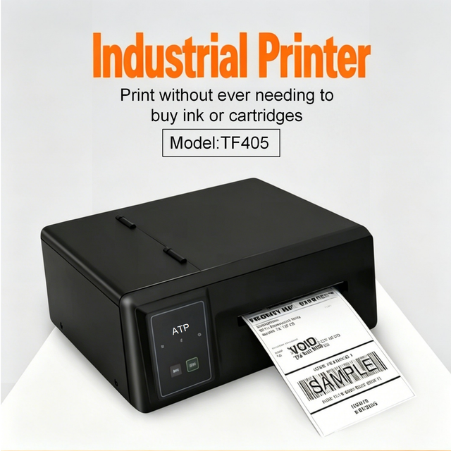 ATP TF405 Industrial Grade Thermal Label Printer 203dpi Fast Speed 3C Certified USB/ 110mm Paper 1-Year Warranty Stable
