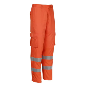 Pantalon de sécurité ferroviaire réfléchissant antistatique en modacrylique/coton/polyester/aramide, orange, homologué EN20471, modèle FIREBEAR GLP0262 FR HV, vente en gros - Product Image 2