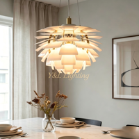 Lampe suspendue moderne en forme de pomme de pin, abat-jour en aluminium doré chaud et feuilles de cuivre, globe en acier inoxydable, luminaire de plafond suspendu