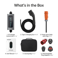 Chargeur EV portable homologué UL 7 kW en alliage d'aluminium SAE J1772 32A pour usage domestique, design compact