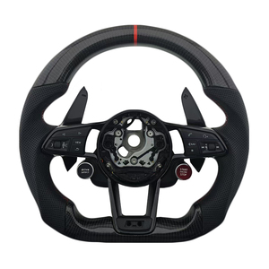 Accesorios Interiores para Automóviles en Oferta, Volante de Cuero con Fibra de Carbono y Botón de Encendido, Compatible con Audi R8 - Product Image 1
