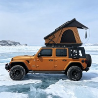 Tente de toit de voiture en aluminium à coque rigide avec isolation thermique en tissu polyester 320 g/m², 4x4 tout-terrain, avec panneau solaire LED en option
