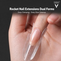 Vinimay Rocket Nail Extension Dual Forms 120 Pcs 15 Tailles Transparent OEM Moule de style sandwich pour gel de construction acrylique Manucure