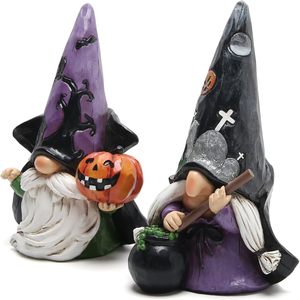 Decoraciones de Gnomos de Resina para Halloween, Hechas a Mano, Exquisitas y Artísticas, Estatuas de Brujas de Resina para Halloween, Color Personalizado - Product Image 6