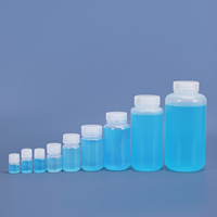 Bouteille à réactifs en PP de qualité alimentaire, transparente, à large ouverture, avec bouchon anti-fuite sans joint (5-1000 ml)