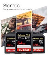 Carte mémoire pour appareil photo reflex numérique 32 Go 64 Go 128 Go SD Classe 10 Plastique pour MP3 Téléphone GPS