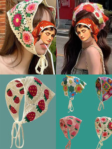 عصابة رأس كورية محبوكة للفتيات مع ثلاثية الأقحوان أنيقة وحلوة من الترتر للحقائب - Product Image 6