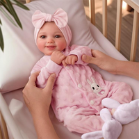 Muñeca reborn de simulación auténtica de 16 pulgadas, muñeca recién nacida de simulación, muñeca para vestir, muñeca de acompañamiento, regalo de cumpleaños para niños