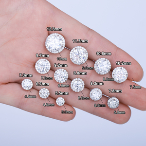 Boucles <span class=keywords><strong>d</strong></span>'oreilles halo en moissanite testée au diamant, bijoux fantaisie plaqué or argent sterling 925, clous <span class=keywords><strong>d</strong></span>'oreilles en moissanite VVS pour hommes et femmes - Product Image 4