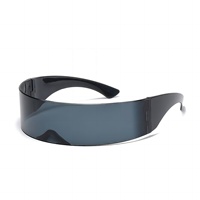 Lunettes de soleil intégrées techno-punk Influencer les mêmes lunettes de soleil tendance personnalité mode Spice Girl