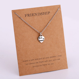 قلادة صداقة مع تاج وقمر ونجمة وقلب مزينة بالكريستال، مع بطاقة أمنيات، مجوهرات نسائية - Product Image 5