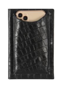 Ensemble de housses de voyage personnalisées en cuir véritable gaufré croco pour téléphone portable et passeport, marque privée, OEM/ODM, vente en gros, luxe - Product Image 2