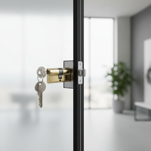 Serratura a Mortasa per Porte Cilindriche Sagomate 78mm, Serratura per Porte in Vetro con 3 Chiavi in Ottone 35X43 210Kd3543, Serratura a Pannello per Applicazioni su Porte Made in Italy - Product Image 3