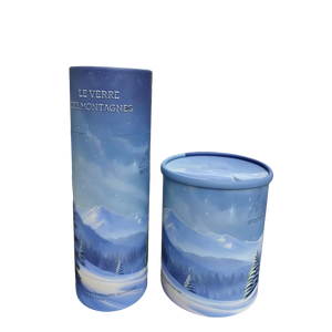 Pack cylindrique étanche pour tasses de montagne enneigée, idéal pour les salons de thé et les boutiques de cadeaux, avec logo personnalisé imprimé - Product Image 1