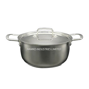 Olla antiadherente de aluminio multifuncional con tapa de vidrio Ollas de cocina de acero inoxidable Precio barato Sartén colorida de Bangladesh - Product Image 1