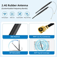 Antenne double bande 2,4 GHz 5 GHz LoRa en caoutchouc 6 dBi, pliable verticalement, omnidirectionnelle, I P E X U.FL, antennes de communication pour carte réseau AP