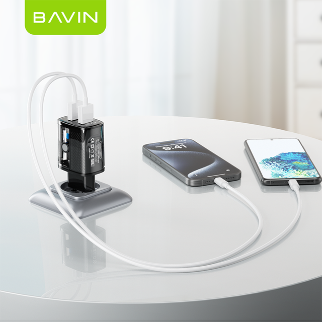 BAVIN Wholesale PC893Y Transparent Eu Us Usb Android Phone Wall Chargers for Cell Phone