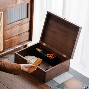 Tùy Chỉnh Kích Thước Khớp Khớp Khớp Bằng Gỗ Tổ Chức Ngực Lỗ Mộng & Tenon Khớp Đúng Đúng Với Thủ Công Trường Hợp Lưu Trữ Óc Chó Màu Đen Hộp Lưu Trữ Với Nắp - Product Image 1