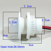 Détecteur de mouvement infrarouge PIR intelligent 110V 220V, mini interrupteur automatique pour éclairage LED