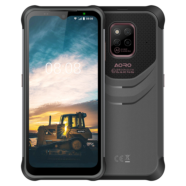 Atex Ib T4 Ex IP68 Waterproof Phones Mobile Aoro A16 Helio G35 2.3GHz Octa Core Android 11 Android Phones NFC Sos Smart Phones