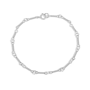 Trendy Jewelry 925 <strong>Sterling</strong> <strong>Silver</strong> Rhodium Plated Tiny Twist Chain <strong>Bracelet</strong> for <strong>Women</strong> - Product Image 1