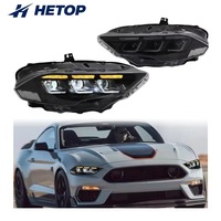 Phares HETOP Mustang 2018-2022, phares LED de voiture améliorés, DRL, plug and play, accessoires de phares avant, phare pour Ford