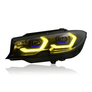 إكسسوارات سيارات SJC، مصباح أمامي لسيارات BMW الفئة 3 G20 G28 2018-2022، مصباح أمامي بتقنية الليزر LED، إضاءة نهارية ثنائية اللون، ضوء أمامي أصفر وأبيض - Product Image 4