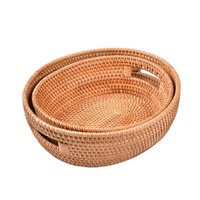 Panier à fruits en osier fait main style chinois avec oreilles de chat, en matériau de vigne d'automne, pour le rangement des fruits secs, des légumes, du thé et des collations