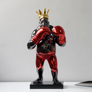 Colección de Esculturas 3D de <span class=keywords><strong>Zapatos</strong></span> Cromados, Boxeo, Kong, <span class=keywords><strong>Gorila</strong></span>, Artesanía de Resina, Bolsa de Dinero, Pato Donald, Escultura Pop Art - Product Image 4