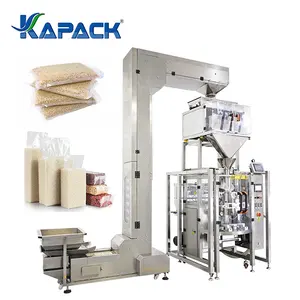 KAPACK 2023 New Linear Scale 4 Heads Rice Brick Vacuum Packing Machine Filly Automatic