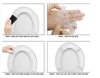 PU Gel auto-adhésif réutilisable amovible siège de toilette pare-chocs autocollant pare-chocs de Bidet