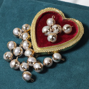 Accesorios para Pendientes colgantes Diy de 11-12mm, perlas redondas Edison sueltas, doradas, naturales, de agua dulce, Edison - Product Image 6