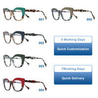 Nouvelles Montures de Lunettes Rétro Œil de Chat en Acétate, Montures Optiques en Acétate avec Verres Personnalisables