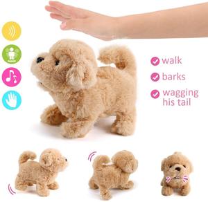 Giocattolo Interattivo in Peluche e Plastica a Forma di Golden Retriever - Cucciolo Elettronico che Cammina, Abbaia, Scodinzola e Allunga le Zampe - Union World 2-4 - Product Image 5