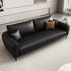 Meilleure Vente Canapés en Cuir Italien Sofas de Salon Ensemble de Canapés Trois Places Mobilier - Product Image 3