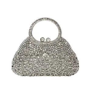 Amiqi MRY08-Bolso de noche de cristal para mujer, bolso de mano de boda con cadena de diamantes en forma de ojo de diseño de lujo