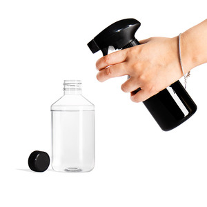 Venta al por mayor 300ml 500ml Negro Naranja Transparente Hombro inclinado Vacío Plástico <span class=keywords><strong>Alcohol</strong></span> Perfume Spray Botella - Product Image 4