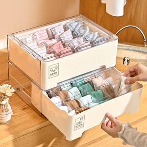 <b>Clear</b> Stackable Underwear Storage <b>Box</b> <b>With</b> <b>Lid</b> And Compartments For Socks Bras Drawer Style Organizer Rectangle Shape - Product Image 3