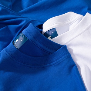 T-shirt uni en pur coton 190g à col rond, style transfrontalier, taille européenne standard, manches courtes, coupe ample, vierge pour publicité - Product Image 3