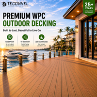 Planche de terrasse composite de qualité marine, revêtement de terrasse WPC extérieur, résistant à l'eau et aux UV, pour les stations balnéaires
