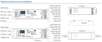 Contrôleur DMX512 RGBWW 5 canaux D5-E, décodeur adressable RDM, affichage numérique, variateur de lumière, type manuel, 5CH 4A/CH, contrôle sans fil