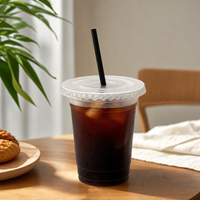 Gelas PP 20/24oz dengan Tutup Dome 90mm Transparan Sekali Pakai untuk Bubble Tea Smoothie Produsen Grosir
